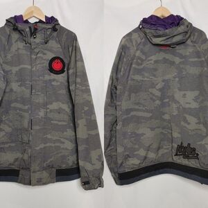 Nomis Snowboard Jacket Simon Chamberlain Signature Winter Outdoor Gray Purple M